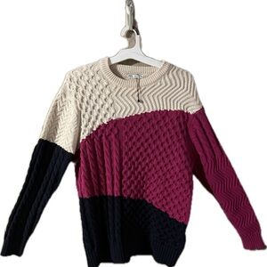 Zara Crew Neck Sweater with Textured Knit